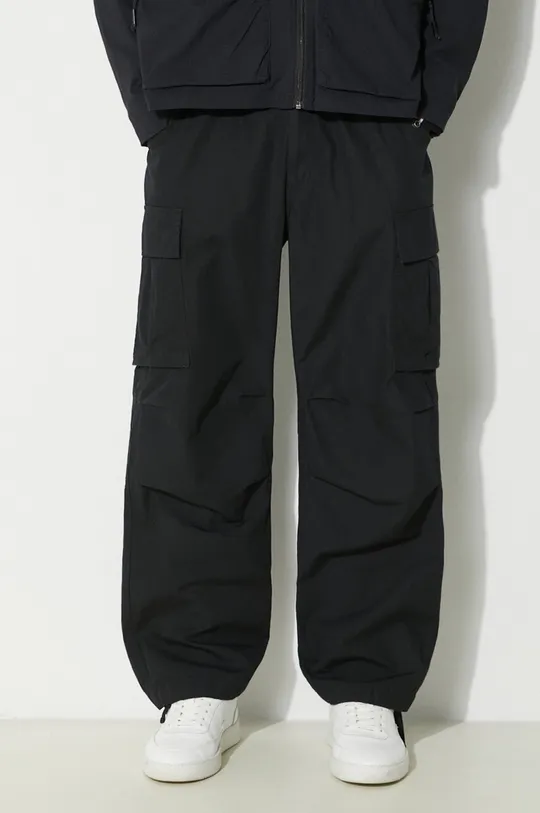 negru thisisneverthat pantaloni de bumbac