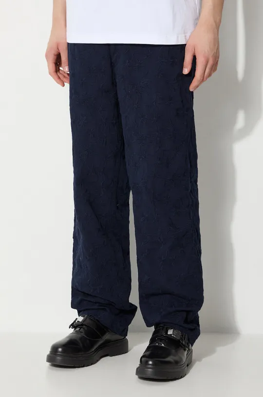 námořnická modř Bavlněné kalhoty Corridor Floral Embroidered Trouser