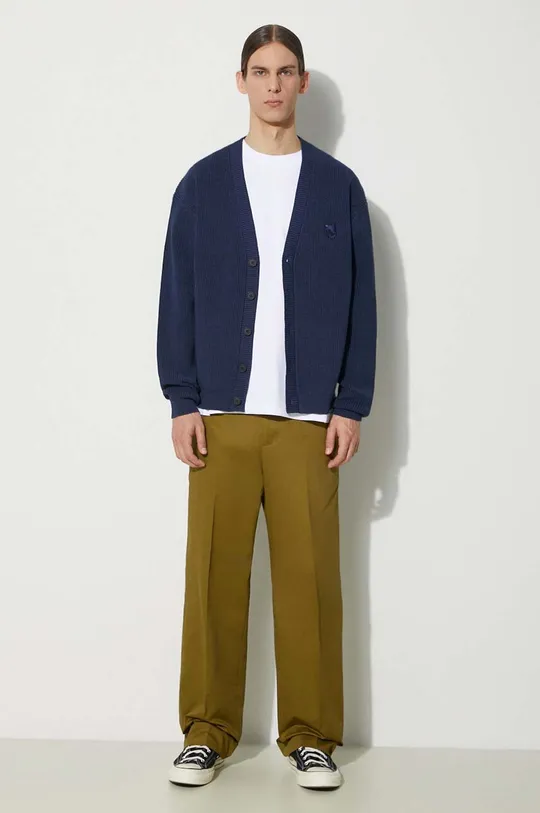 Maison Kitsuné cotton trousers Relaxed Chino green