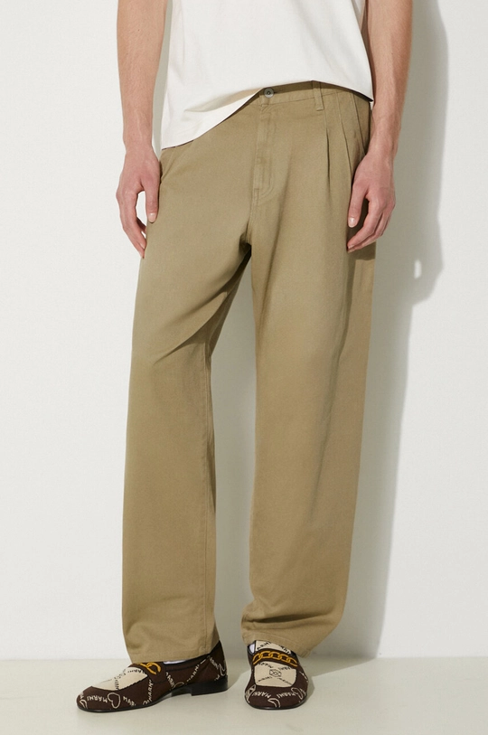 Rifle NEIGHBORHOOD Baggysilhouette Two Tuck Pants béžová 241YTNH.PTM05