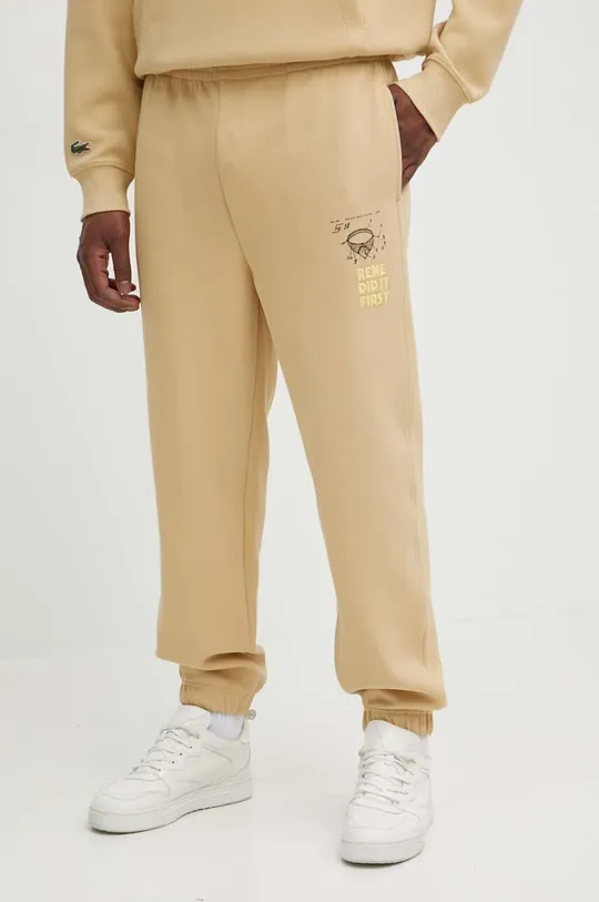 beżowy Lacoste spodnie dresowe
