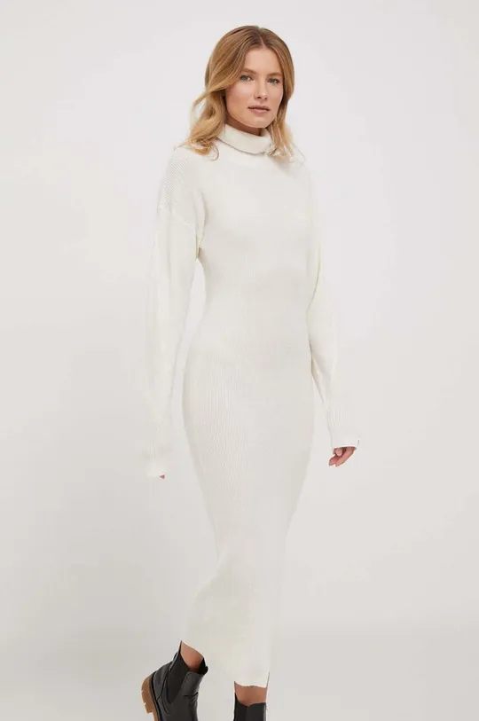 béžová Vlnené šaty Calvin Klein