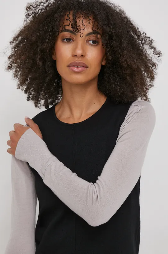 crna Haljina s primjesom vune Calvin Klein