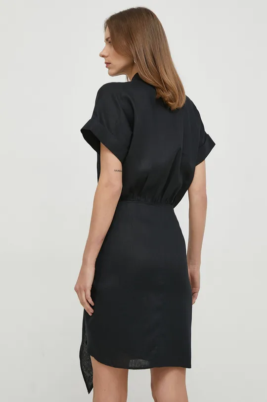 Λινό φόρεμα Lauren Ralph Lauren μαύρο