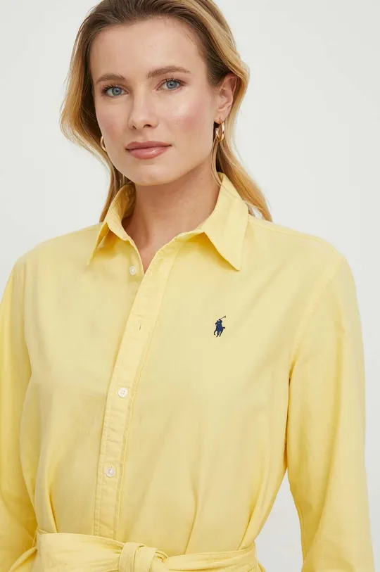 rumena Bombažna obleka Polo Ralph Lauren