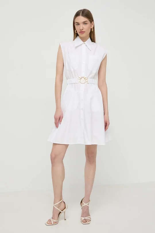 λευκό Βαμβακερό φόρεμα Pinko Γυναικεία