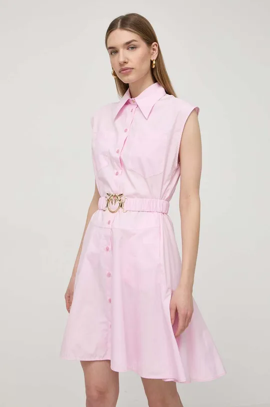 różowy Pinko sukienka bawełniana Damski