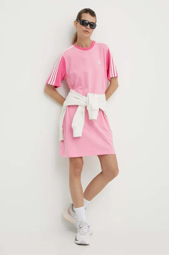 ροζ Βαμβακερό φόρεμα adidas