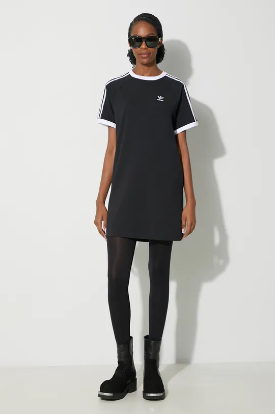 Šaty adidas Originals 3-Stripes Raglan černá