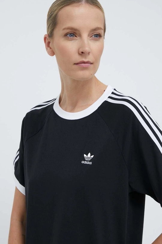 чёрный Платье adidas Originals 3-Stripes Raglan