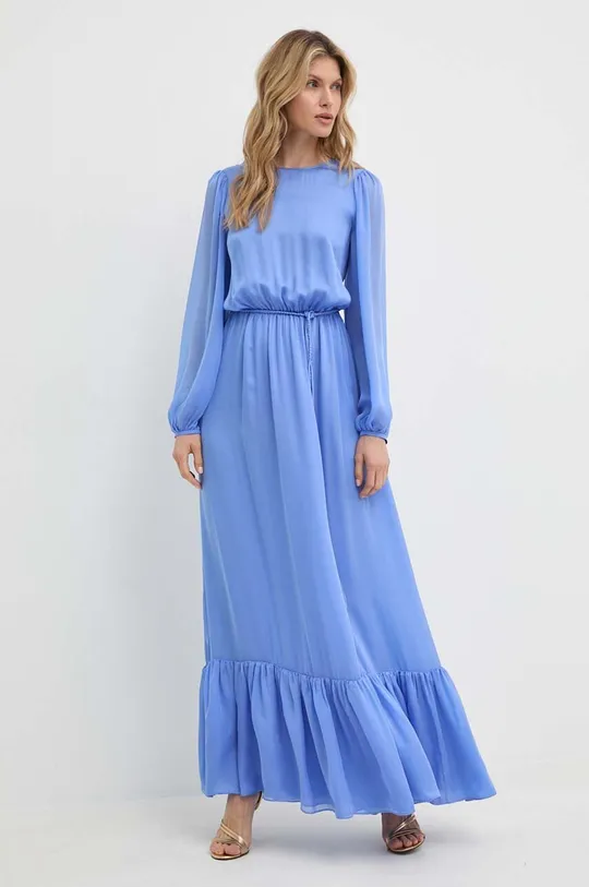 plava Svilena haljina Luisa Spagnoli RUNWAY COLLECTION Ženski