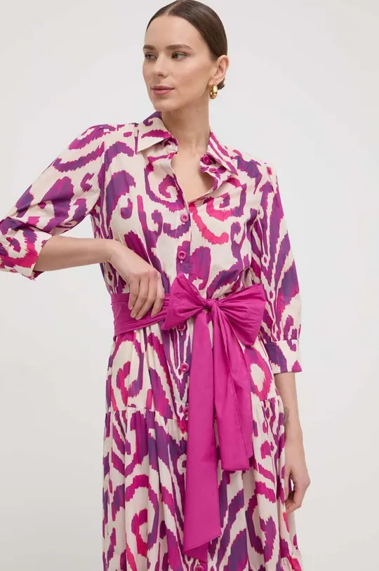 ροζ Βαμβακερό φόρεμα Luisa Spagnoli