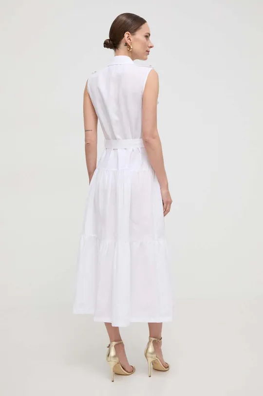 Λινό φόρεμα Luisa Spagnoli λευκό
