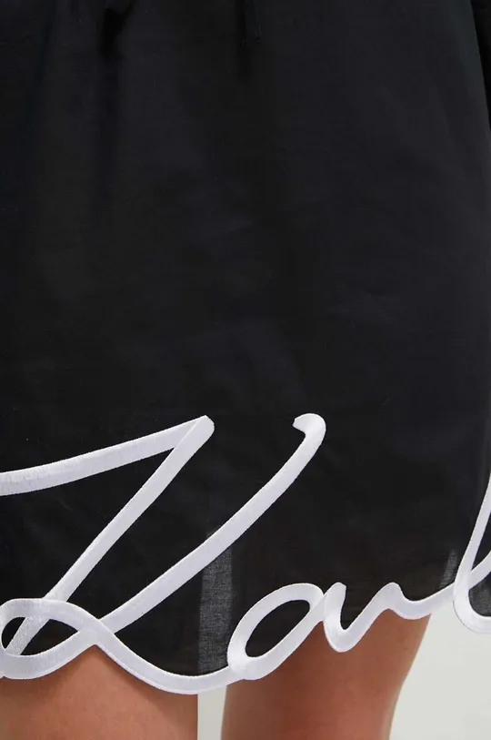 crna Pamučna haljina za plažu Karl Lagerfeld