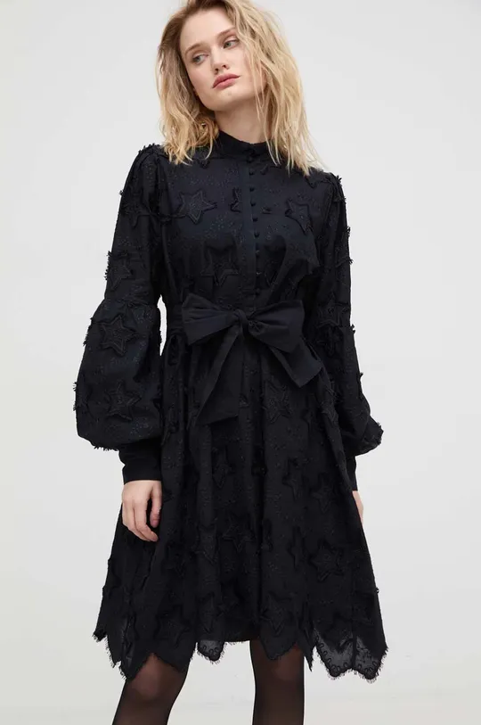 czarny Bruuns Bazaar sukienka bawełniana Damski