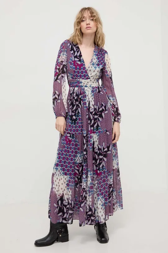 többszínű BA&SH selyemkeverékes ruha BOSSY Női