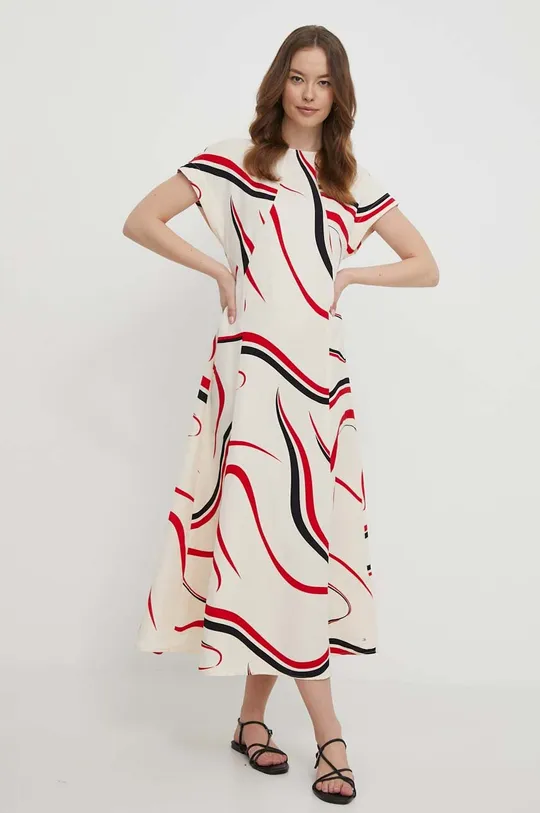 πολύχρωμο Φόρεμα από λινό μείγμα Tommy Hilfiger Γυναικεία