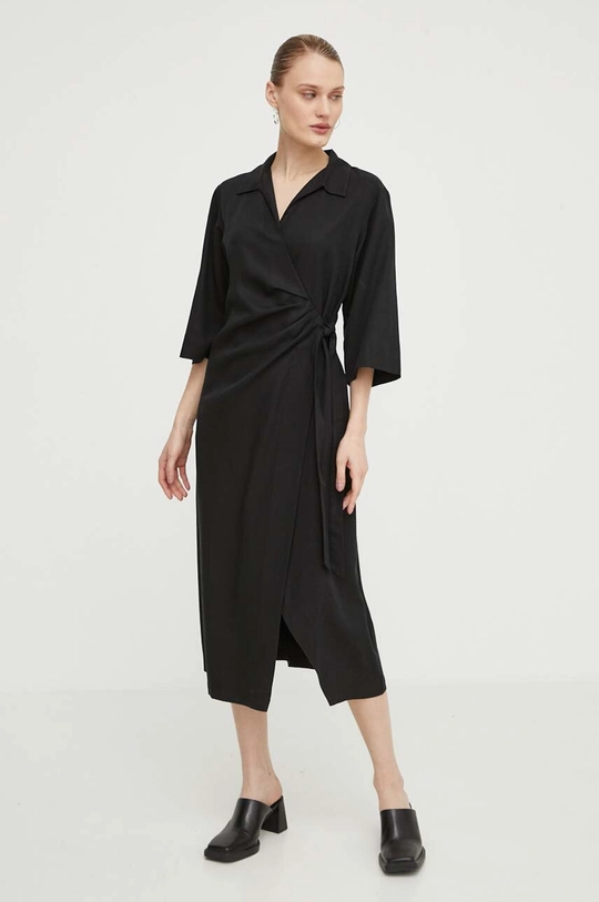 Samsoe Samsoe linen blend dress black