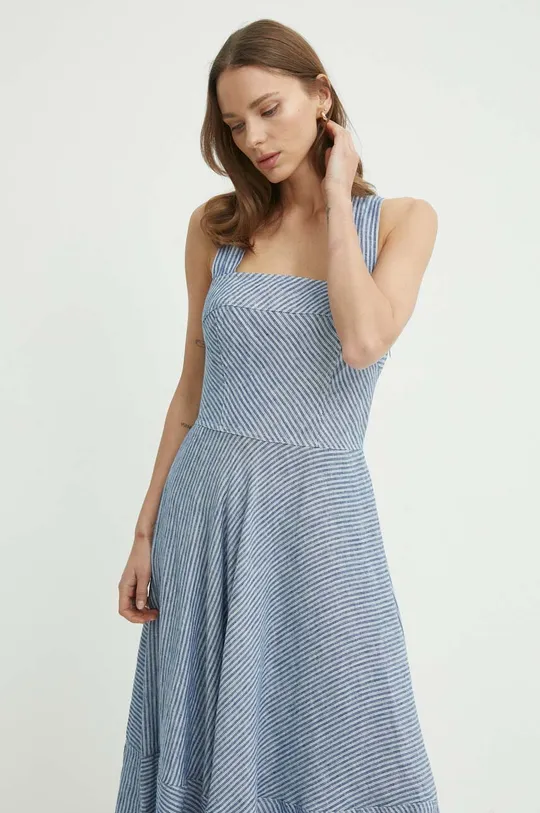 μπλε Βαμβακερό φόρεμα Lauren Ralph Lauren