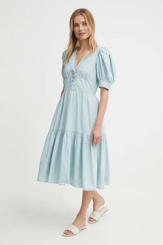 modrá Rifľové šaty Lauren Ralph Lauren Dámsky