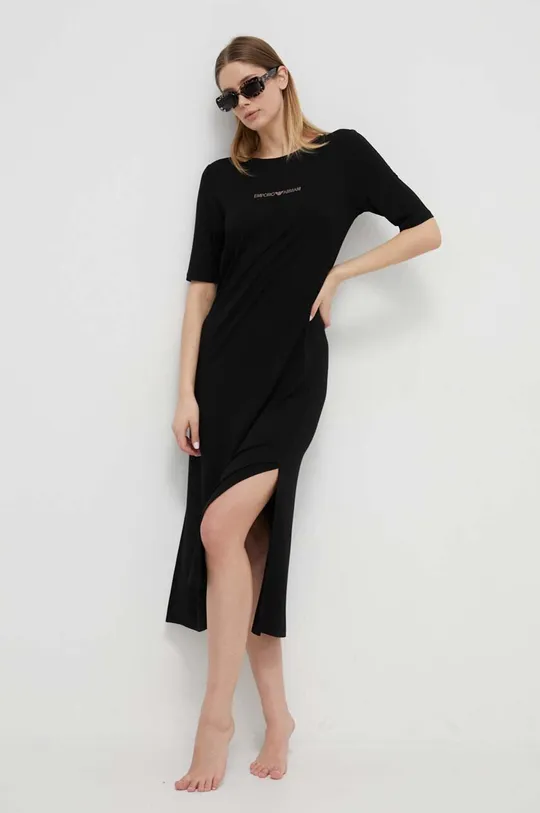 črna Obleka za na plažo Emporio Armani Underwear Ženski