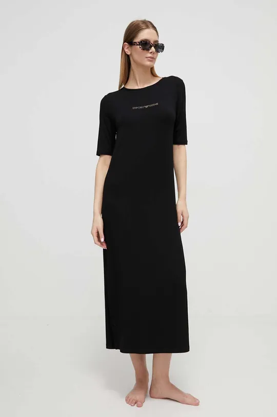 Φόρεμα παραλίας Emporio Armani Underwear μαύρο