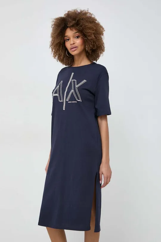 Βαμβακερό φόρεμα Armani Exchange 100% Βαμβάκι