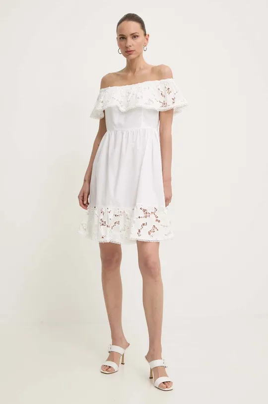 λευκό Βαμβακερό φόρεμα Liu Jo Γυναικεία
