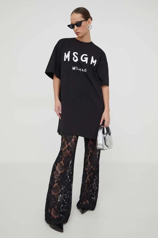 чёрный Хлопковое платье MSGM Женский