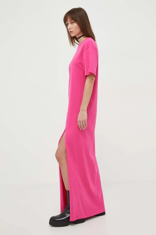 Βαμβακερό φόρεμα MSGM ροζ