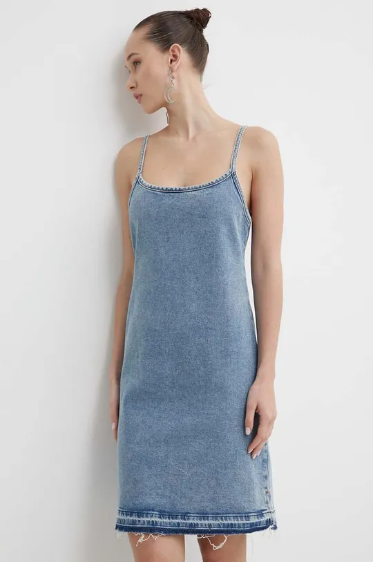 modrá Rifľové šaty HUGO Dámsky