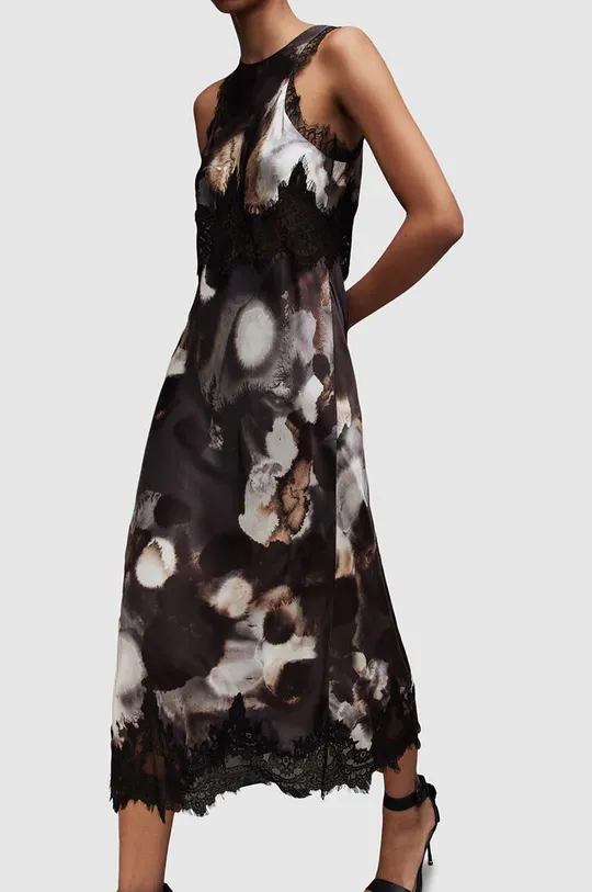γκρί Φόρεμα από συνδιασμό μεταξιού AllSaints Alula