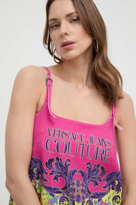 ružová Rifľové šaty Versace Jeans Couture