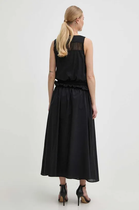 Βαμβακερό φόρεμα Pinko μαύρο