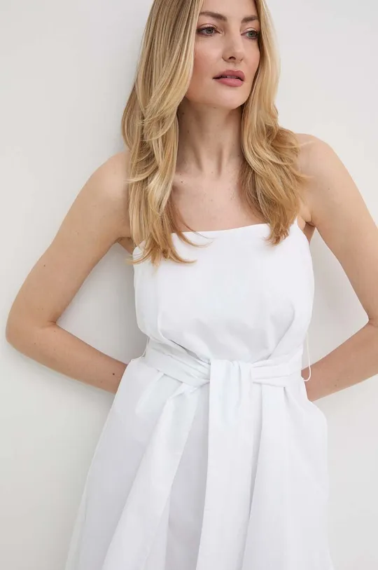 bijela Pamučna haljina Armani Exchange