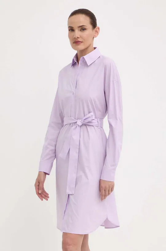 vijolična Bombažna obleka Armani Exchange Ženski