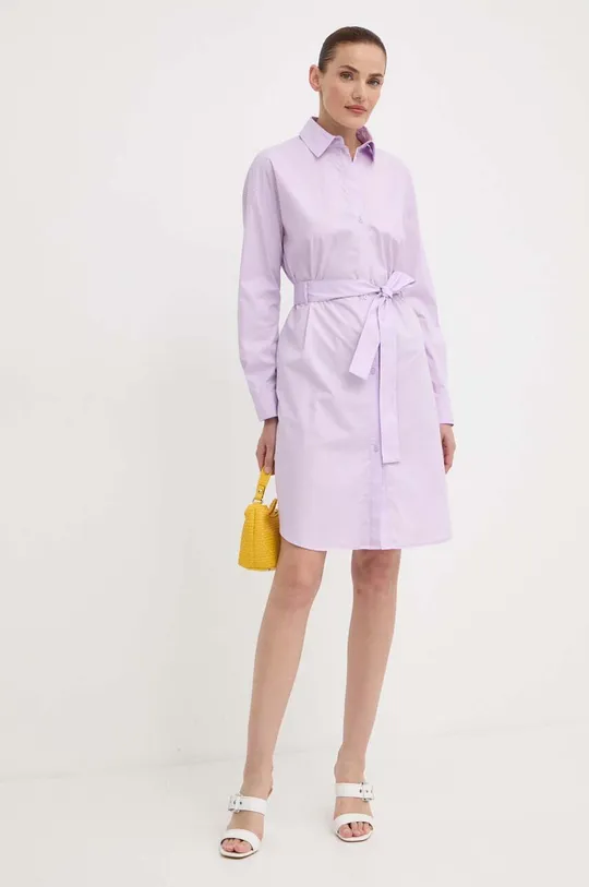 Armani Exchange sukienka bawełniana fioletowy