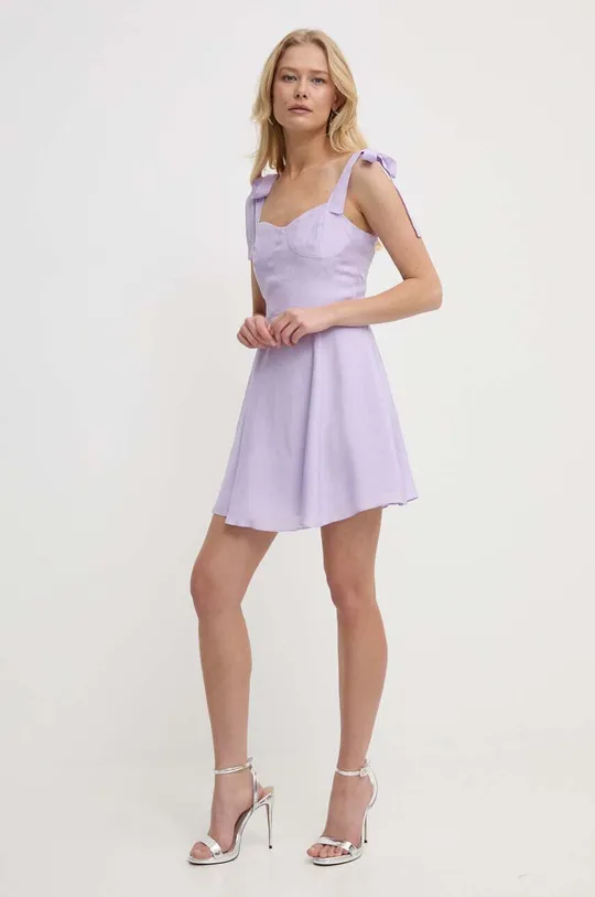 Armani Exchange sukienka fioletowy