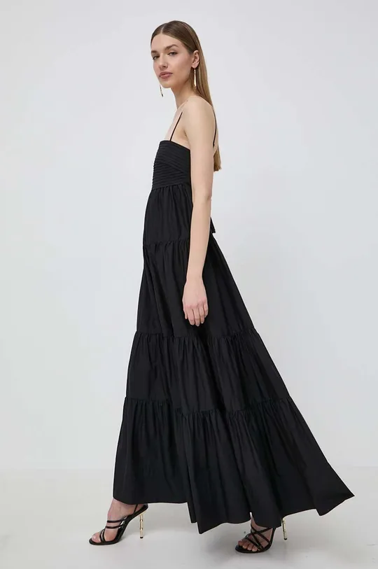 Βαμβακερό φόρεμα Twinset μαύρο
