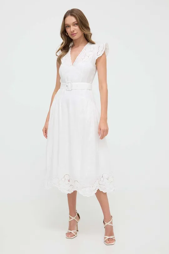 Twinset sukienka lniana biały