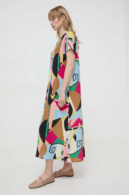 multicolor Weekend Max Mara sukienka jedwabna
