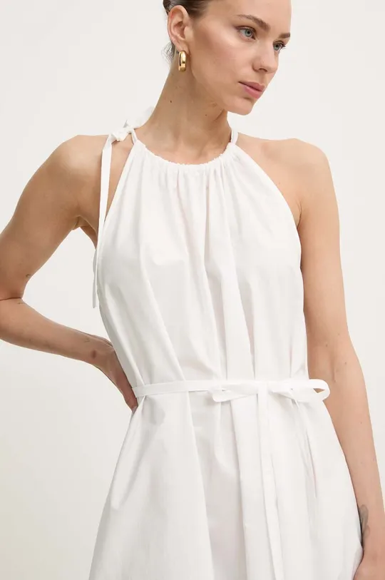 Βαμβακερό φόρεμα Weekend Max Mara λευκό