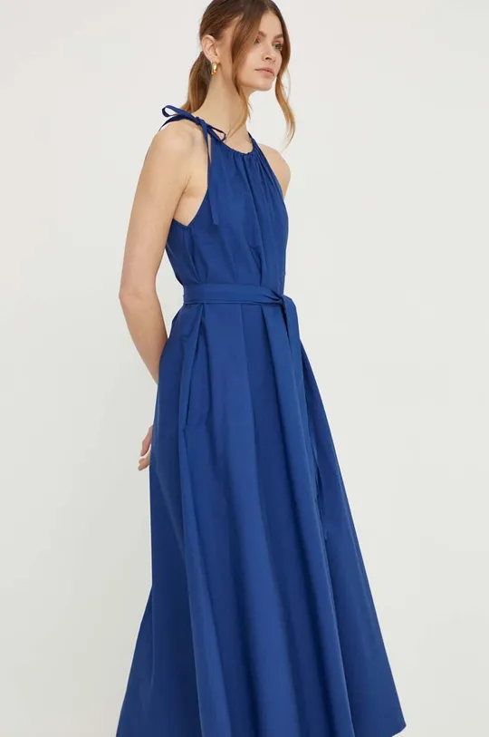 Бавовняна сукня Weekend Max Mara темно-синій