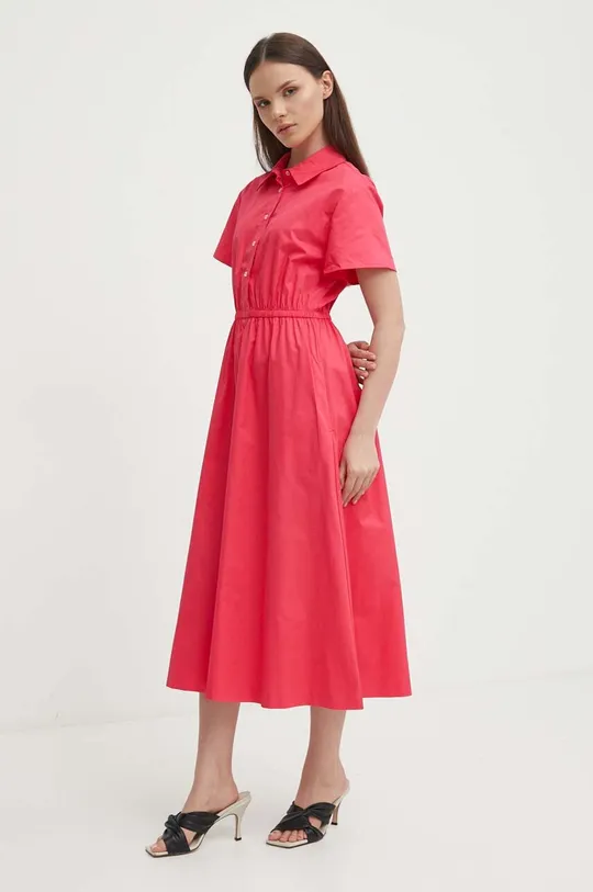 Pamučna haljina United Colors of Benetton roza
