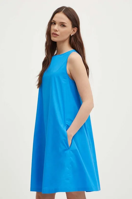 plava Pamučna haljina United Colors of Benetton Ženski