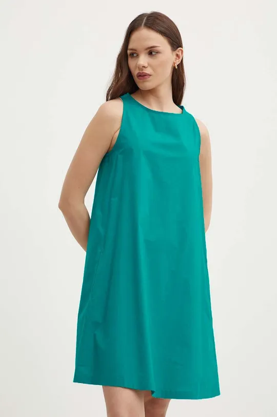 Хлопковое платье United Colors of Benetton бирюзовый