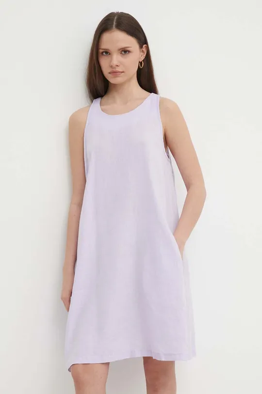 фиолетовой Льняное платье United Colors of Benetton Женский