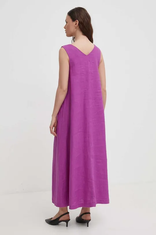 Λινό φόρεμα United Colors of Benetton 100% Λινάρι