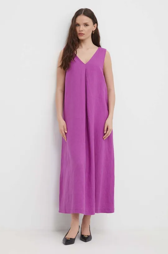lila United Colors of Benetton vászon ruha