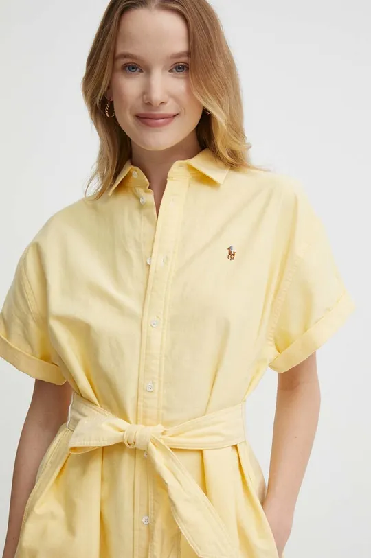 rumena Bombažna obleka Polo Ralph Lauren